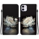 For iPhone 11 Crystal Texture Colored Drawing Leather Phone Case(Crystal Peony) - 1