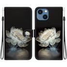 For iPhone 13 mini Crystal Texture Colored Drawing Leather Phone Case(Crystal Peony) - 1