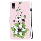 For iPhone XR Crystal Texture Colored Drawing Leather Phone Case(Lily) - 3