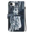 For iPhone SE 2024 Crystal Texture Colored Drawing Leather Phone Case(Cat Tiger Reflection) - 3