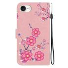 For iPhone SE 2024 Crystal Texture Colored Drawing Leather Phone Case(Cherry Blossoms) - 3