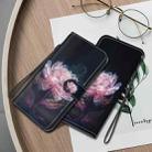 For iPhone 16 Crystal Texture Colored Drawing Leather Phone Case(Purple Peony) - 2