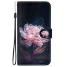 For iPhone 16 Crystal Texture Colored Drawing Leather Phone Case(Purple Peony) - 3