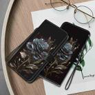 For iPhone 16 Crystal Texture Colored Drawing Leather Phone Case(Black Rose) - 2