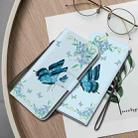 For iPhone 16 Crystal Texture Colored Drawing Leather Phone Case(Blue Pansies) - 2