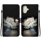 For iPhone 16 Plus Crystal Texture Colored Drawing Leather Phone Case(Crystal Peony) - 1