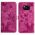 For Xiaomi Poco X3 / X3 NFC / X3 Pro Butterfly Cat Embossing Flip Leather Phone Case(Pink) - 1