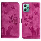 For Xiaomi Poco X5 / Redmi Note 12 5G Butterfly Cat Embossing Flip Leather Phone Case(Pink) - 1