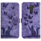 For Xiaomi Redmi 9 Butterfly Cat Embossing Flip Leather Phone Case(Purple) - 1