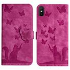 For Xiaomi Redmi 9A Butterfly Cat Embossing Flip Leather Phone Case(Pink) - 1