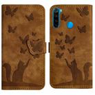 For Xiaomi Redmi Note 8 Butterfly Cat Embossing Flip Leather Phone Case(Brown) - 1