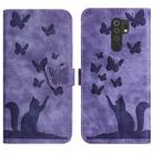 For Xiaomi Redmi Note 8 Pro Butterfly Cat Embossing Flip Leather Phone Case(Purple) - 1