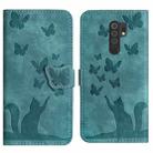 For Xiaomi Redmi Note 8 Pro Butterfly Cat Embossing Flip Leather Phone Case(Wathet) - 1