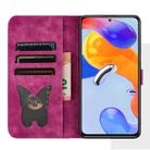 For Xiaomi Redmi Note 11 Pro 4G/5G Global Butterfly Cat Embossing Flip Leather Phone Case(Pink) - 4