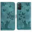 For Xiaomi Redmi Note 11 Pro 4G/5G Global Butterfly Cat Embossing Flip Leather Phone Case(Wathet) - 1