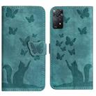 For Xiaomi Redmi Note 11 Pro 4G/5G Global Butterfly Cat Embossing Flip Leather Phone Case(Wathet) - 1