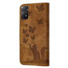 For Xiaomi Redmi Note 11 Pro 4G/5G Global Butterfly Cat Embossing Flip Leather Phone Case(Brown) - 3