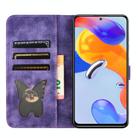For Xiaomi Redmi Note 11/Note 12S 4G Global Butterfly Cat Embossing Flip Leather Phone Case(Purple) - 4