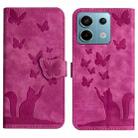 For Xiaomi Redmi Note 13 Pro 5G Butterfly Cat Embossing Flip Leather Phone Case(Pink) - 1