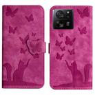 For Xiaomi 13T / 13T Pro 5G Butterfly Cat Embossing Flip Leather Phone Case(Pink) - 1