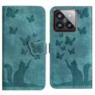 For Xiaomi 14 Pro Butterfly Cat Embossing Flip Leather Phone Case(Wathet) - 1