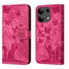 For Xiaomi Redmi Note 13 4G Butterfly Cat Embossing Flip Leather Phone Case(Pink) - 1