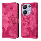 For Xiaomi Redmi Note 13 Pro 4G Butterfly Cat Embossing Flip Leather Phone Case(Pink) - 1