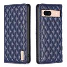 For Google Pixel 8a Diamond Lattice Magnetic Leather Flip Phone Case(Blue) - 1