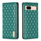 For Google Pixel 8a Diamond Lattice Magnetic Leather Flip Phone Case(Green) - 1