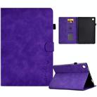 For Samsung Galaxy Tab A9 Embossed Smile Flip Smart Leather Tablet Case(Purple) - 1