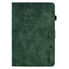 For Samsung Galaxy Tab A9+ Embossed Smile Flip Smart Leather Tablet Case(Green) - 2