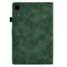 For Samsung Galaxy Tab A9+ Embossed Smile Flip Smart Leather Tablet Case(Green) - 3
