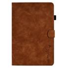 For Samsung Galaxy Tab A9+ Embossed Smile Flip Smart Leather Tablet Case(Brown) - 2