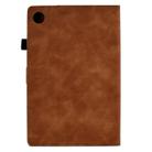 For Samsung Galaxy Tab A9+ Embossed Smile Flip Smart Leather Tablet Case(Brown) - 3