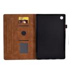 For Samsung Galaxy Tab A9+ Embossed Smile Flip Smart Leather Tablet Case(Brown) - 4