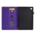 For Samsung Galaxy Tab A9+ Embossed Smile Flip Smart Leather Tablet Case(Purple) - 4