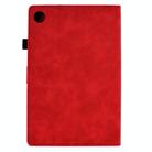 For Samsung Galaxy Tab A9+ Embossed Smile Flip Smart Leather Tablet Case(Red) - 3
