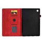 For Samsung Galaxy Tab A9+ Embossed Smile Flip Smart Leather Tablet Case(Red) - 4