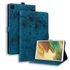 For Samsung Galaxy Tab A7 Lite Cartoon Sakura Cat Embossed Leather Tablet Case(Blue) - 1