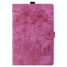 For Samsung Galaxy Tab S10 FE+ Cartoon Sakura Cat Embossed Leather Tablet Case(Rose Red) - 2