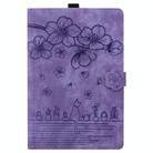 For Samsung Galaxy Tab S10 FE+ Cartoon Sakura Cat Embossed Leather Tablet Case(Purple) - 2