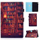 For Samsung Galaxy Tab A9+ Colored Drawing Stitching Horizontal Flip Tablet Leather Case(Bookshelf) - 1