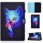For Samsung Galaxy Tab A9+ Colored Drawing Stitching Horizontal Flip Tablet Leather Case(Super Cat) - 1