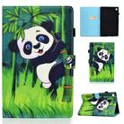 For Samsung Galaxy Tab A9+ Colored Drawing Stitching Horizontal Flip Tablet Leather Case(Panda) - 1