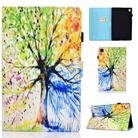 For Samsung Galaxy Tab A9+ Colored Drawing Stitching Horizontal Flip Tablet Leather Case(Colorful Tree) - 1