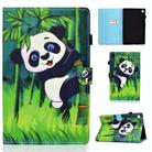 For Samsung Galaxy Tab A9 Colored Drawing Stitching Horizontal Flip Tablet Leather Case(Panda) - 1