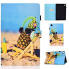 For Samsung Galaxy Tab A9 Colored Drawing Smart Leather Tablet Case(Pineapple) - 1