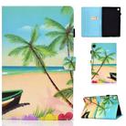 For Samsung Galaxy Tab A9 Colored Drawing Smart Leather Tablet Case(Beach) - 1