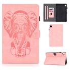 For Huawei MatePad T8 8.0 (2020) Embossed Elephant Pattern Horizontal Flip PU Leather Case with Holder & Card Slots(Pink) - 1