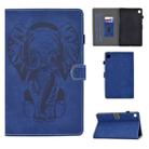 For Huawei MatePad T8 8.0 (2020) Embossed Elephant Pattern Horizontal Flip PU Leather Case with Holder & Card Slots(Blue) - 1